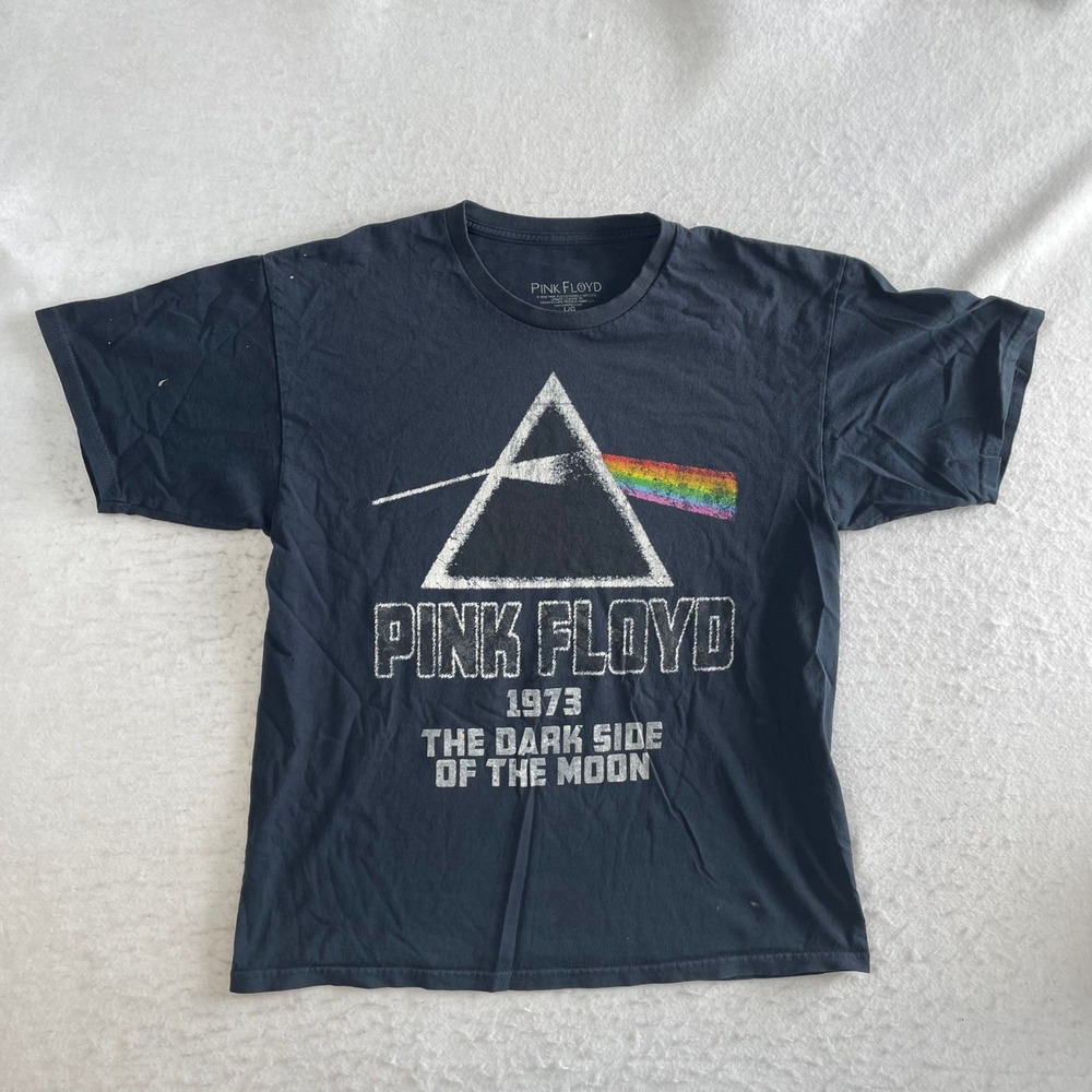 Pink Floyd T Shirt L Black Dark Side Of The Moon Band Graphic Tee Short Sleeve